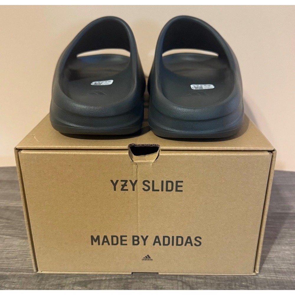 Adidas Yeezy Slide Onyx Black Dark Charcoal Sandals HQ6448 Mens Size 10